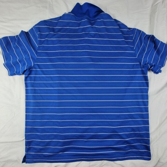 Nike Golf Dri Fit Polo Shirt Mens XXL Blue Striped Outdoors Summer Casual - Picture 2 of 11